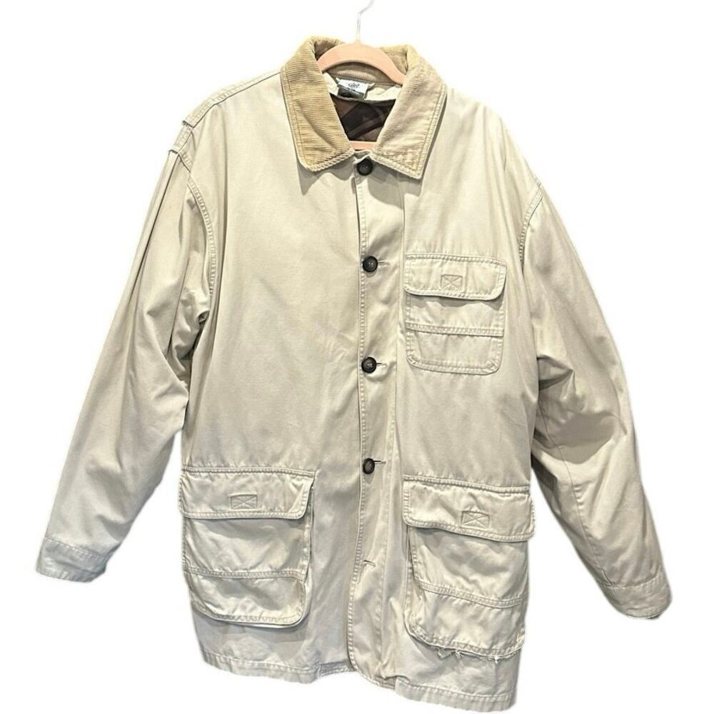 Vintage unisex Tan Utility Jacket barn coat chore coat